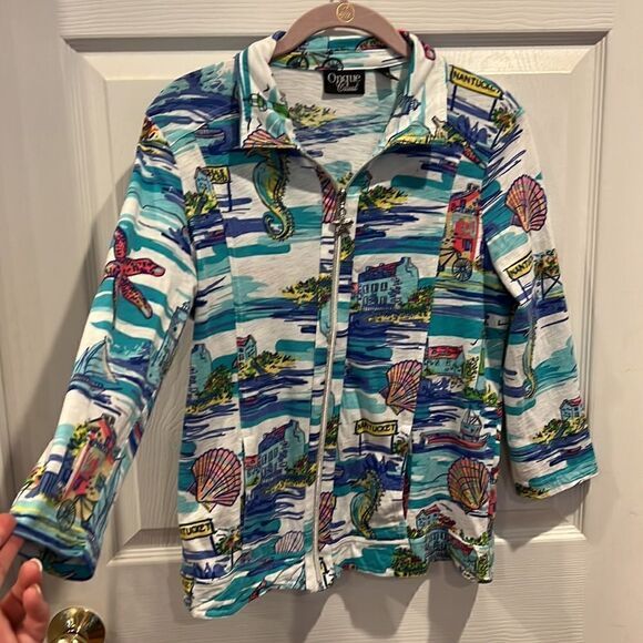 Martha’s Vineyard and Nantucket women’s size medium zip up cotton jacket - Picture 6 of 16